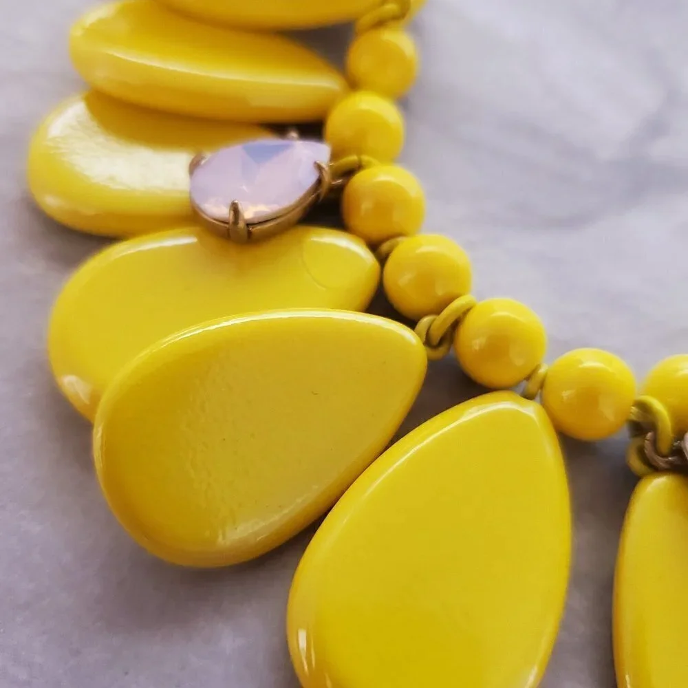 ✨🌞 J.Crew Bright Iridescent Rhinestones Crystals Teardrop Enamel Statement 🌞✨